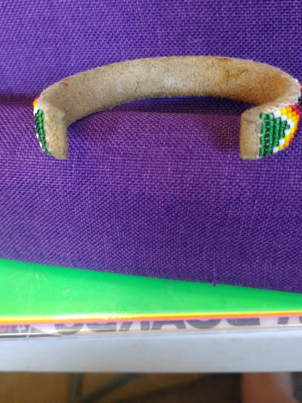 Handcrafted Green Beaded Multi-Color Pattern Bracelet